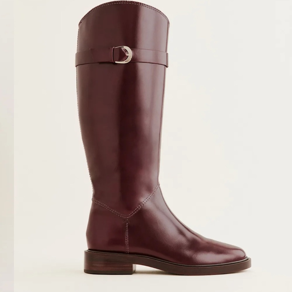 Reformation Burgundy Heeled Boots